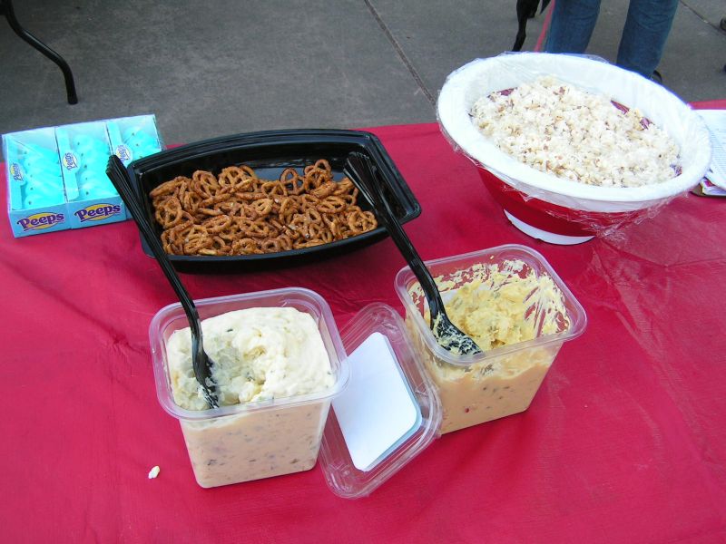 Pretzels, Popcorn,<BR>2 Potatoe Salads