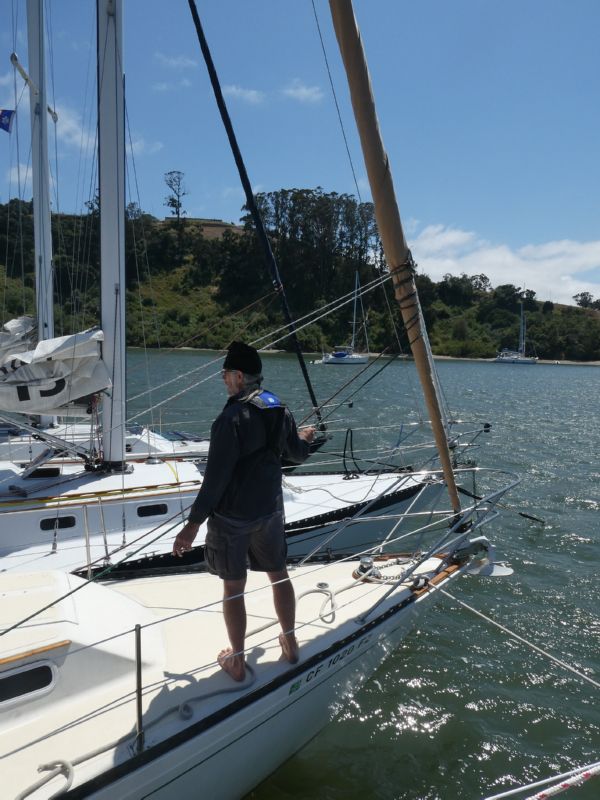 Rob on foredeck ...