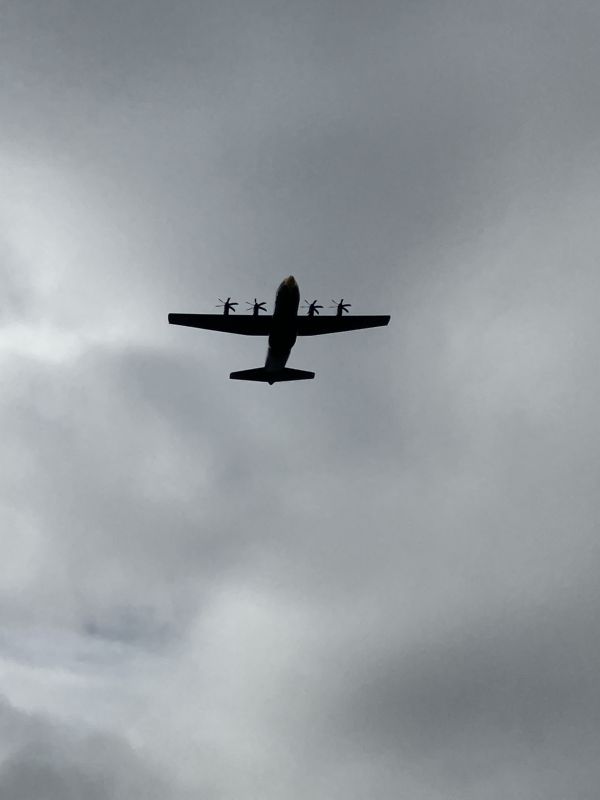 Fat Albert overhead.