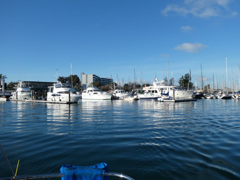 Departing Encinal dock ...